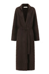 SWAYING 25 Fall/Winter Collection: Yak Wool Faux Fur Long Cardigan SW-SW25AW1T42C2S2-SZ, Dark Brown